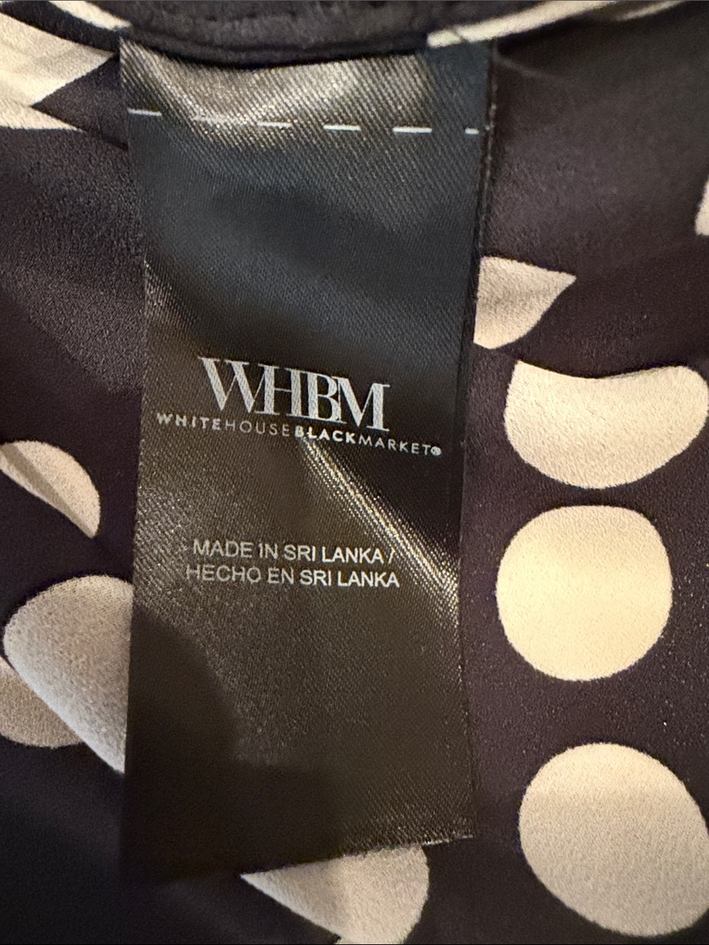 White House Black Market Black and White Polka Dot Button-Up Blouse - Picture 3 of 5